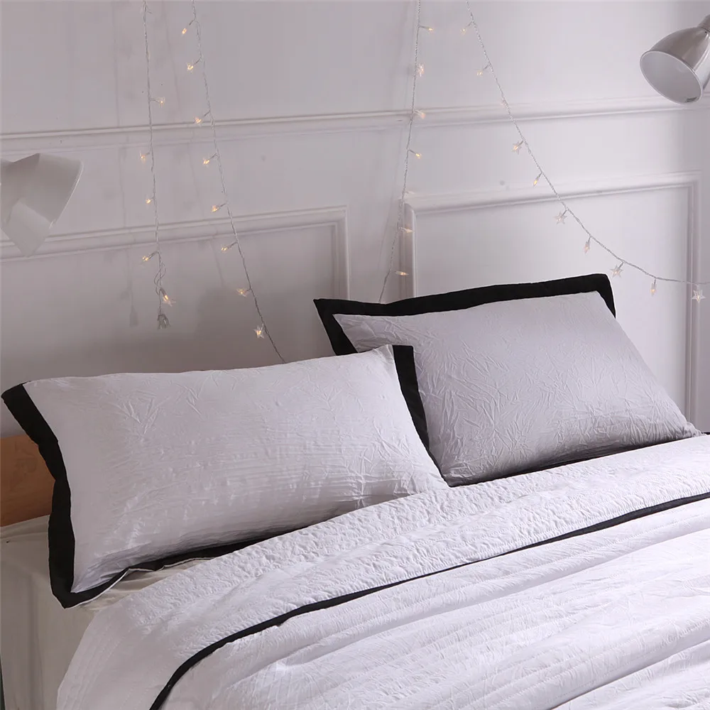 
Microfiber washstone fabric quilt Coverlet Bed-cover set Solid Color Bedspread with 2Shams. Hypoallergenic,Stitched 