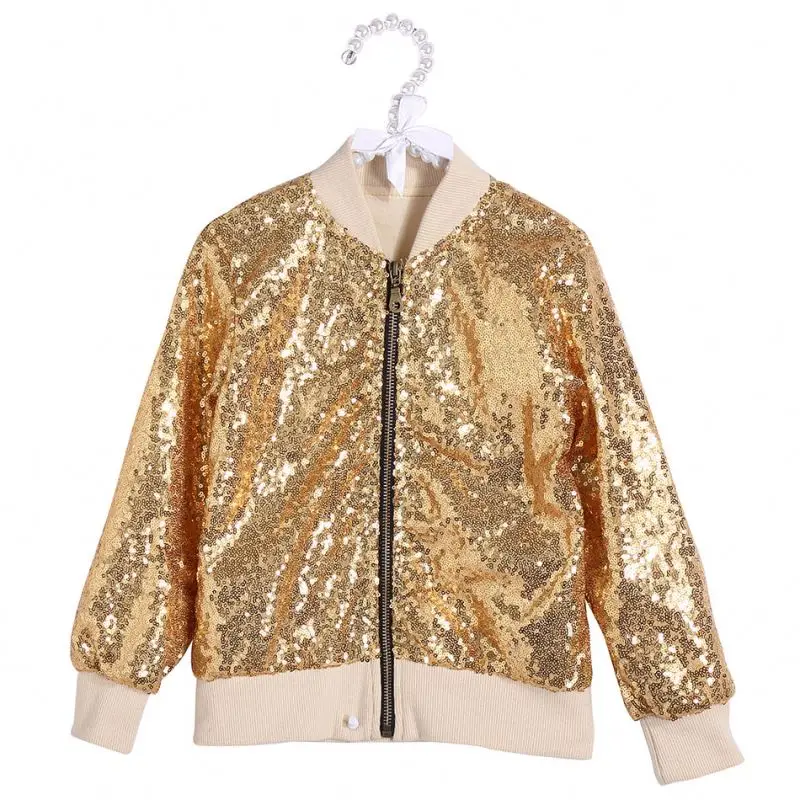 2021 OEM wholesale clothing fashion design baby girl outwear sequin jacket