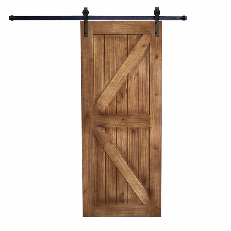 Rustic style arch solid wood door