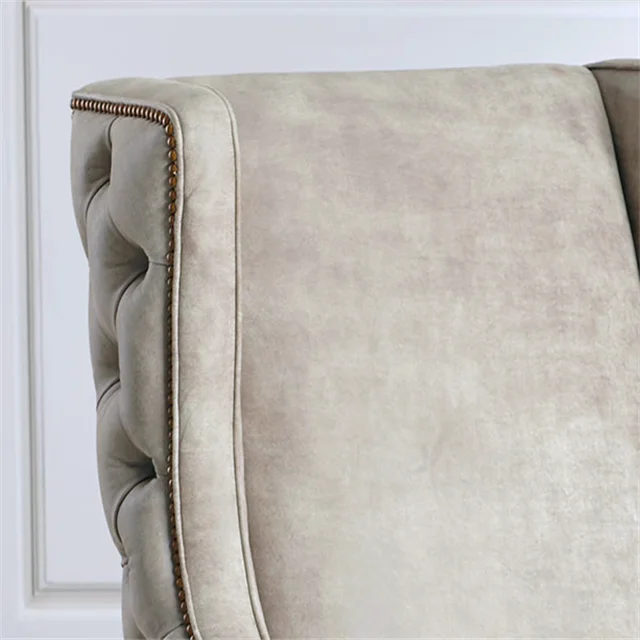 
Home Furniture American style Velvet armchair vintage modern single seater armchair with ottoman single cushion armchairs 