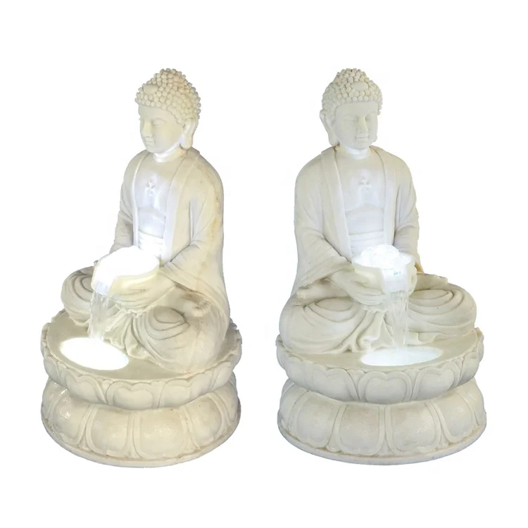 Garden Decorative Sand Stone Buddha Statue Water Fountain
