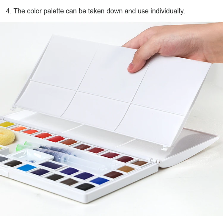 
Premium Quality Bright Colors 18/24/36colors Watercolor Solid Paint with 1 Piece Water Brush Pen 
