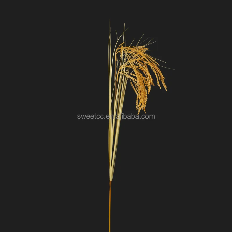 yellow simulation artificial rice paddy fields oryza sativa straw tropical plants gold leaves for decoration