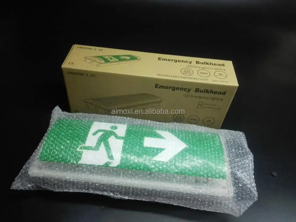 
Plastic Bulkhead IP65 Fire light 1H 7W 3.6V led exit lighting 