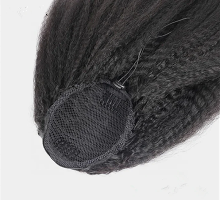 
wholesale kinky hair ponytail drawstring remy human hair ponytail 