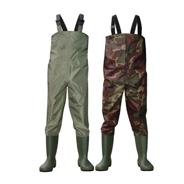 2019 Manufacturer Hot Selling 100% Waterproof Nylon For Men Chest Waders PVC Material Boots Wholesale  Fishing Waders