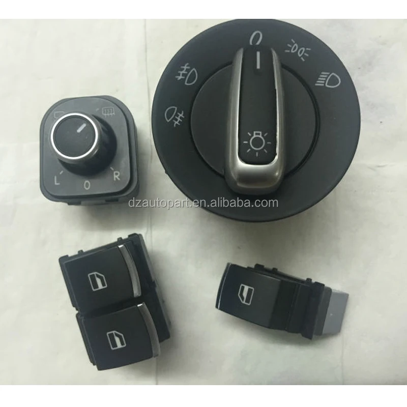 
Chrome Headlight Windows Mirror Switch Button 5K3959857 5ND941431A 5ND959565A 5ND959855 For VW EOS Golf 5 6 GTI Passat B6 
