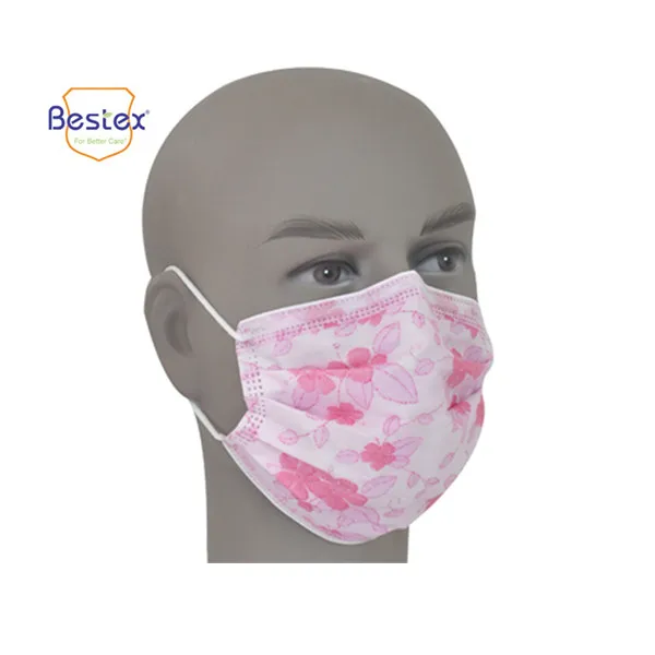 
 Горизонтальная стильная одноразовая уютная детская маска для лица с принтом  