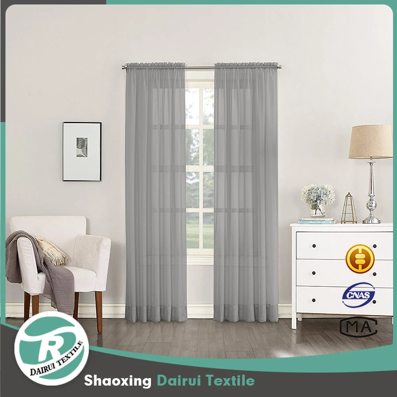 Custom Made Modern Curtain Design Europe Living Room Grey Voile Tulle Curtain
