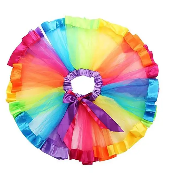 Girls Rainbow Puffy  Tutu Skirt  dress  for Party