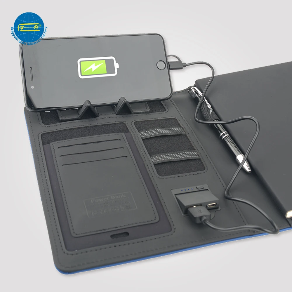 wireless charging a5 size  folder with notebook