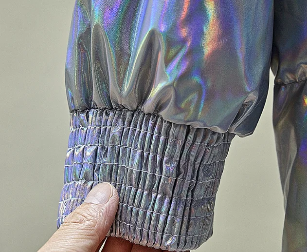 Man Holographic Jacket Rainbow Laser Hologram Fashion Coat jackets men custom