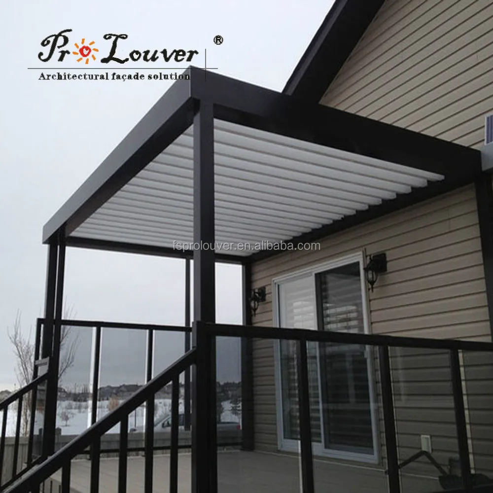 aluminum motorized opening roof pergola louvre