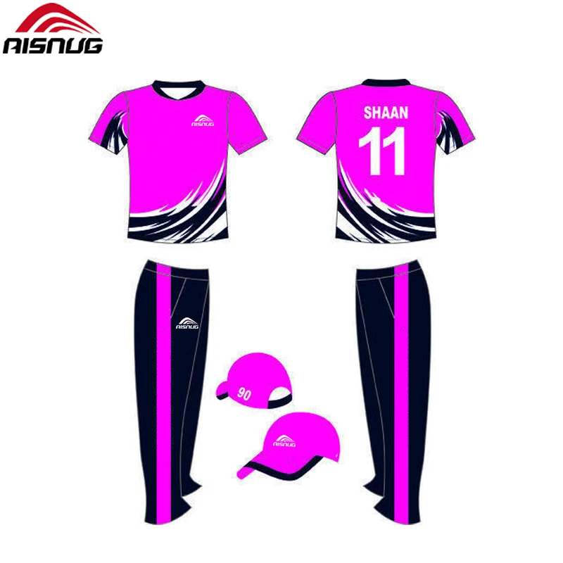 custom the new designs china sublimation cricket uniform set