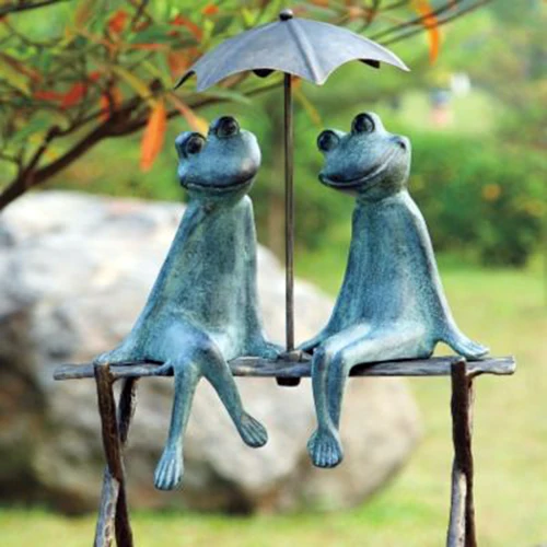 Hot sale modern metal bronze casting garden animal yoga frog sculpture for decoration