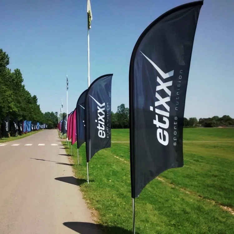 Custom Marketing Double Sided printing 3.5m Advertising P Beach Feather Banner Flag