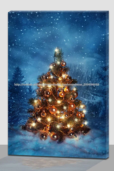 стены искусства декора дома LED холст украшения рождественской елки