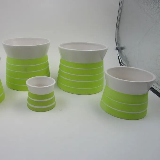 High quality cylindrical stripes balcony flower pots