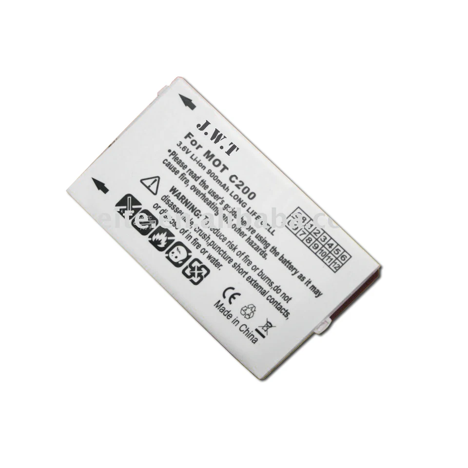 Replacement Mobile Battery for MOTOROLA C200 Standard Battery Mobile Phone 900mah/oem 3.7V-4.2V 6-12 Months 500times 3-5days JWT