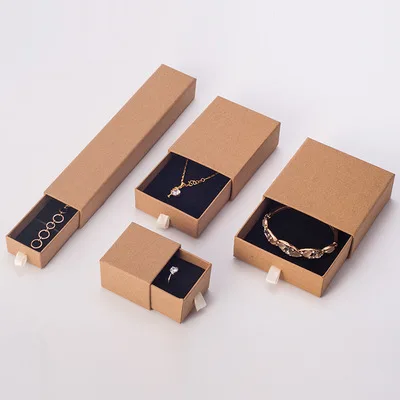 
Wholesale custom logo printed paper jewelry box factory supply cheap drawer slide out jewelry packaging box 