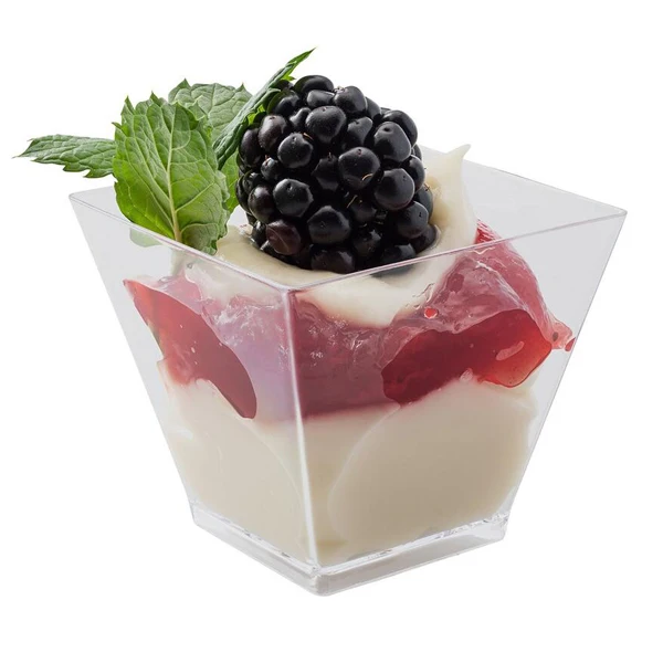 2oz Clear Square Mini Dessert Ice Cream And Cake Cup