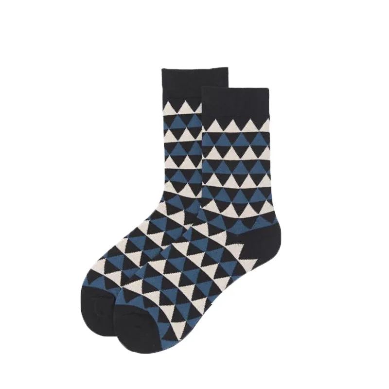 JY642 new geometric couples socks wholesale cotton socks for men women