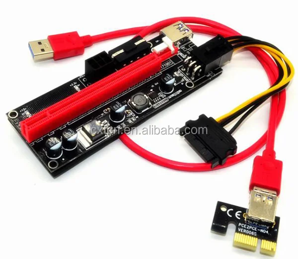 PCI-E Райзер 006/008s/009s карта PCIE PCI E расширитель USB 3,0 SATA к 4Pin кабель адаптера Molex Райзер для видеокарты