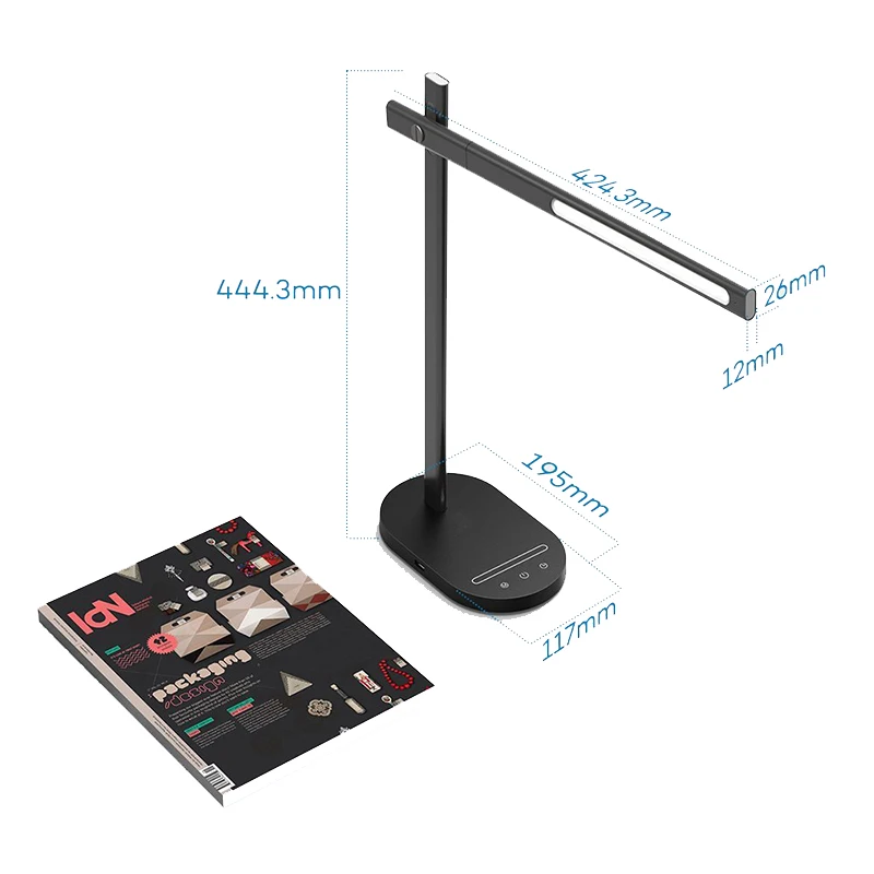Biumart Metal Design Table Lamp USB/Wireless Charging Adjustable 6 Brightness Levels Memory Function Premium Desk Lamp For Study