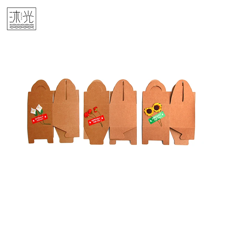 
Wholesale Flower Decorative Kraft Paper Christmas Gift Packaging Foldable Box With Handle 
