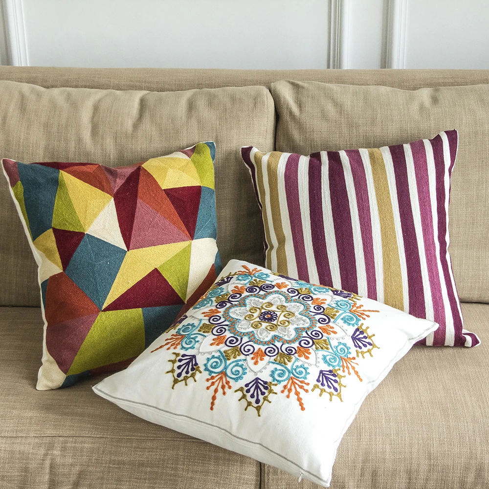 Monad 3d Abstract Anime Painting Craft Embroidery Custom Throw Indian Canvas Adult Body Pillows Covers for Living Room