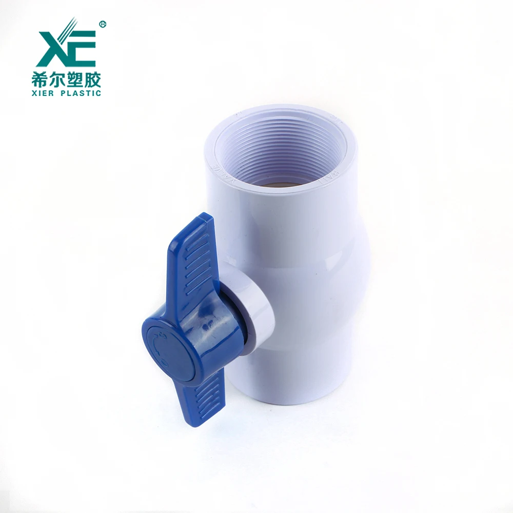 Blue butterfly handle pvc 2 inch thread compact ball valve
