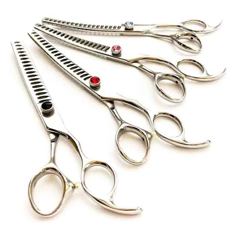 
7 inch 18 teeth curved dog grooming scissors chunker scissors 
