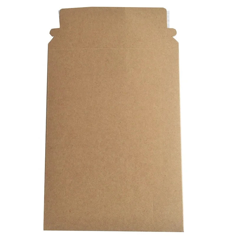 Custom  Logo Fully  Recycled White Cardboard Paper Envelope with Easy Tear Strip for Mailing