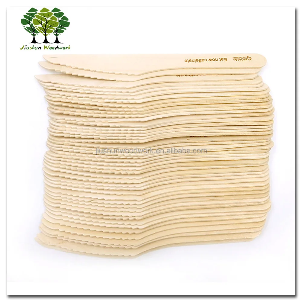 Customized logo disposable wooden cutlery set / fork / spoon