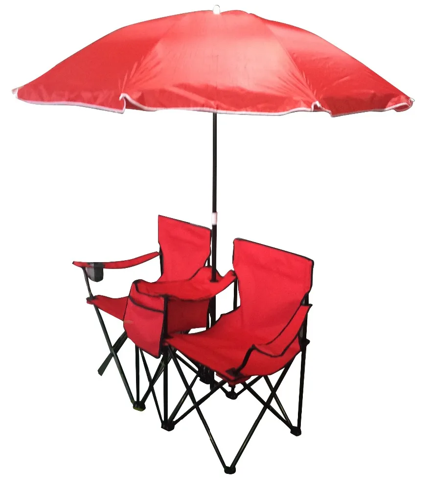 Tianye picnic Double Folding camping beach Chair with umbrella Cooler