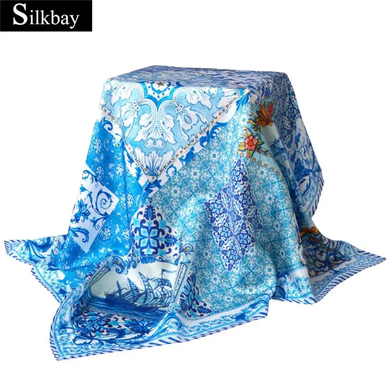 Hangzhou custom printed silk scarf