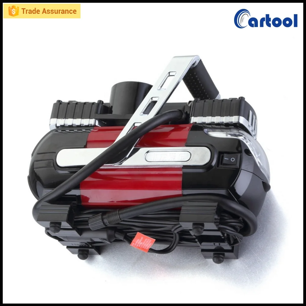 NEW Potable double cylinder 12v air compressor car tyre inflator with Light