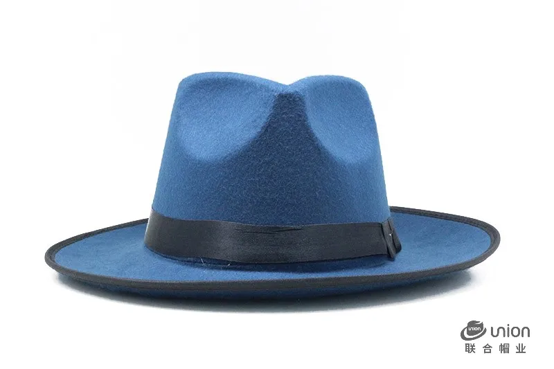 2020 New Fashionflower accessories Women Wide Brim Ribbon Warm Wool Blend Felt Hat Bowler Trilby Fedora Cap Cowboy Hat