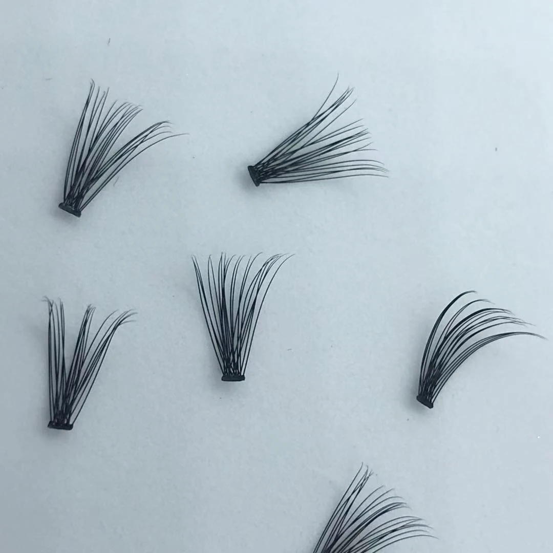 0.07mm Heat bonded 20D Cluster Lashes  Premade Volume Fan Lashes Private Label Eyelash Extension Eyelash Manufacturer