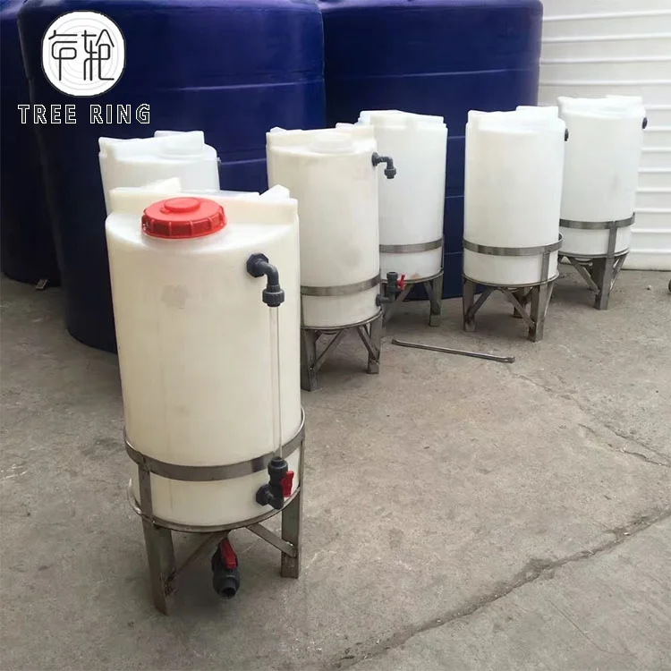 20 Gallon Polyethylene Natural Translucent Conical Water Tank With Outlet For Liquids Storage and Transportation