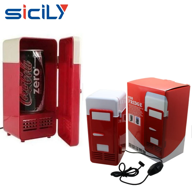 China Novelty Promotional Gifts USB Freezer Refrigerator ,Beverage Drink Cans USB Cooler ,Portable USB Mini Cooling Fridge