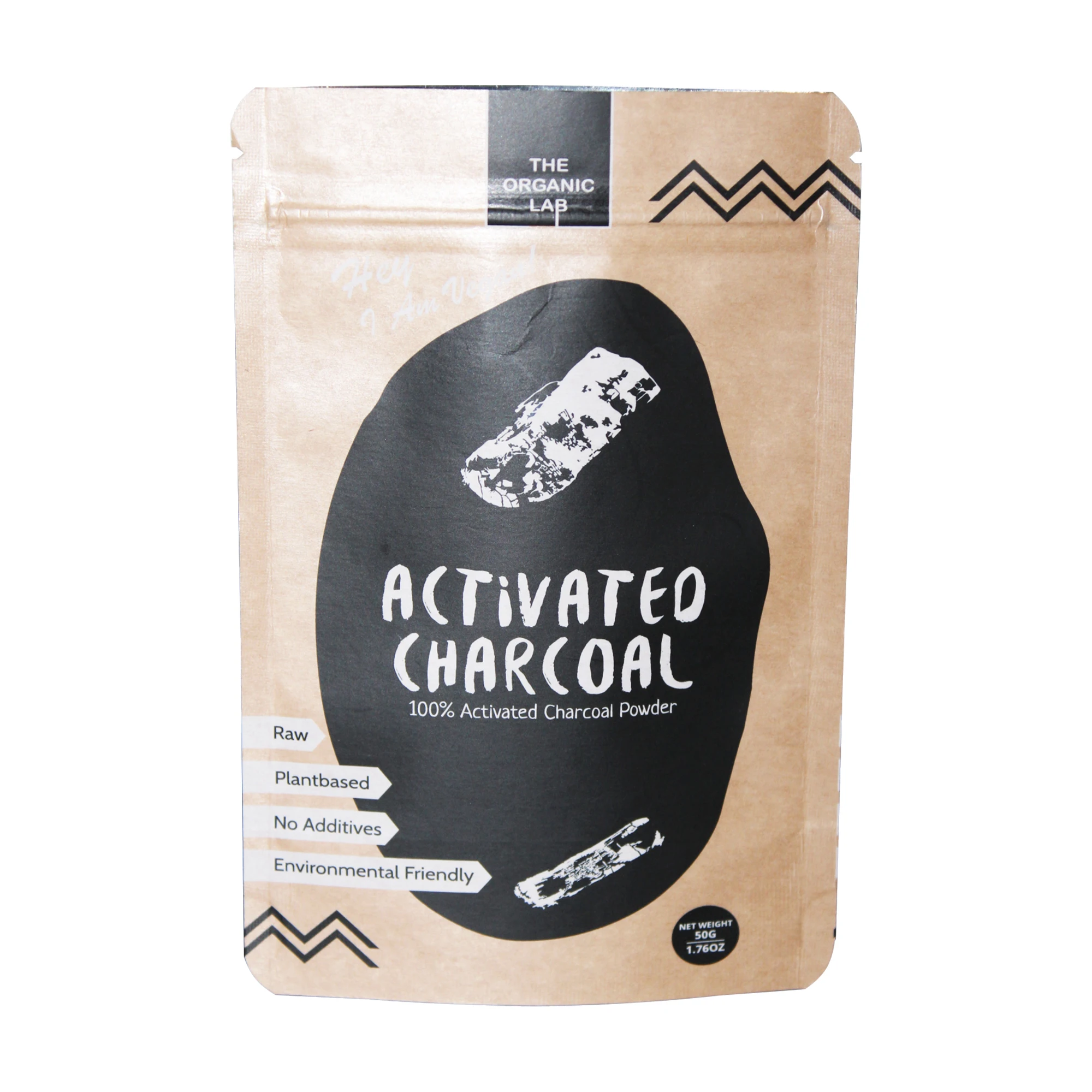 Laminated aluminum foil zip lock kraft paper food packaging bag