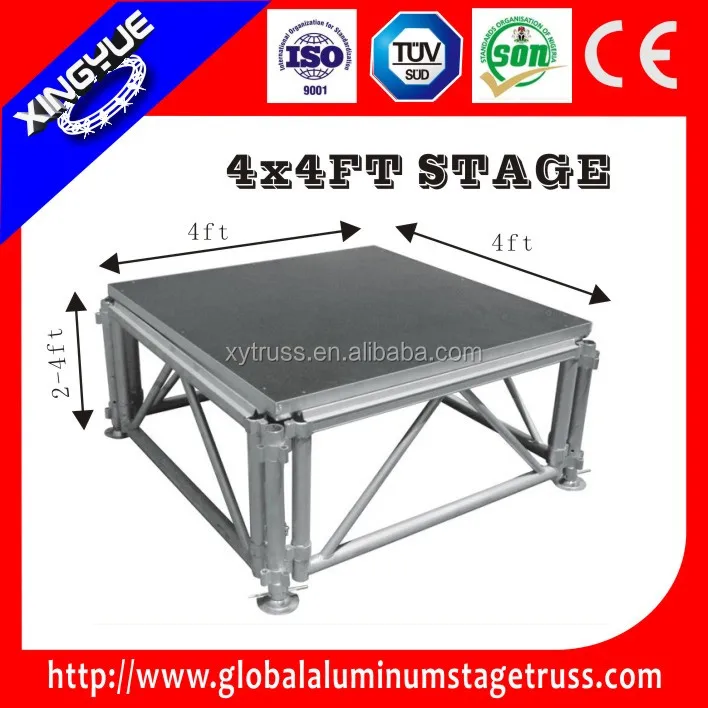 Алюминиевый черный Нескользящие древесины портативный stage