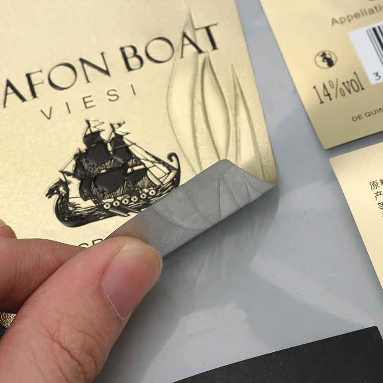 Manufactory Wholesale Custom Self Adhesive Sticker PET Material Label For Wine Bottle
