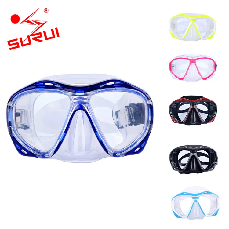 Silicone Tempered Glass Snorkel Custom Scuba Diving Mask for Adult