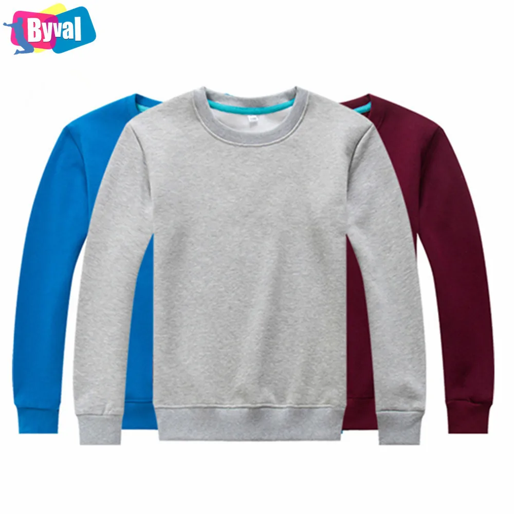 Kids Plain Sweatshirt Organic Cotton Made Children Crewneck Sweatshirts Wholesale Custom All Sizes