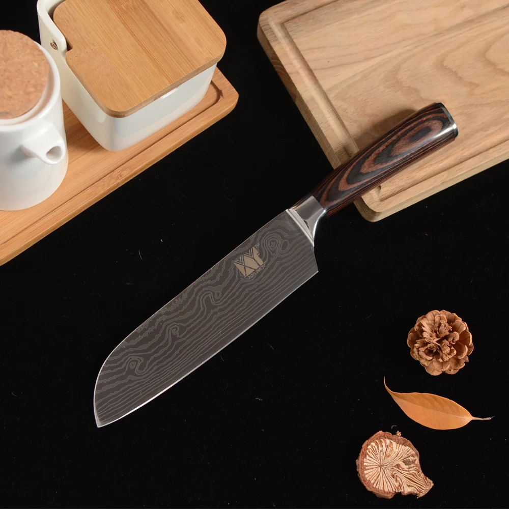 
Free Shipping Yangjiang Knife 6 Piece Stainless Steel Chef Knives Kitchen Set 7Cr17Mov High Carbon Steel Kitchen Knife Set 