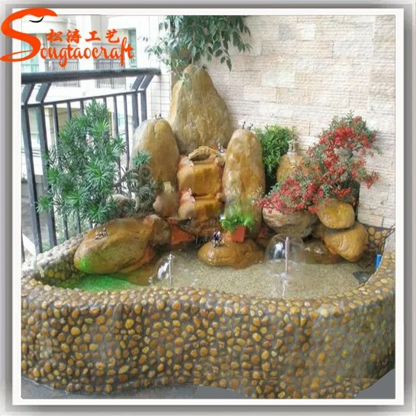 China factory cheap price fiberglass rock waterfall statue hotel pool artificial fake stone for garden indoor outdoor wholesale