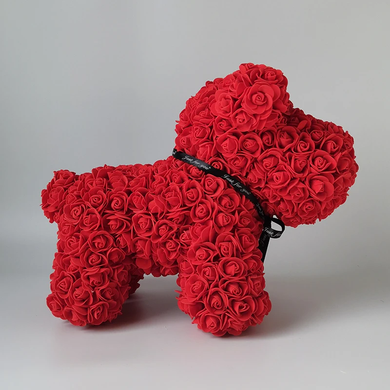 Creative DIY cuddly bear handmade gifts rose bear love flower bear rose rabbit love pug