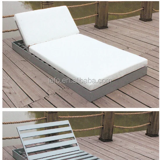 Double Daybed Hotel Furniture Sunbed Aluminum Beach Sun Lounger